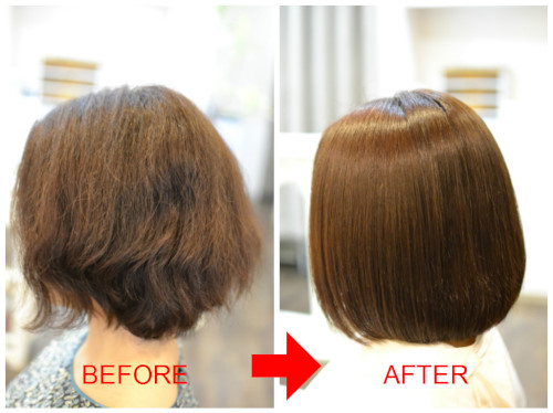 (R)縮毛矯正、デジタルパーマで傷んだ髪の毛をビビリ修正