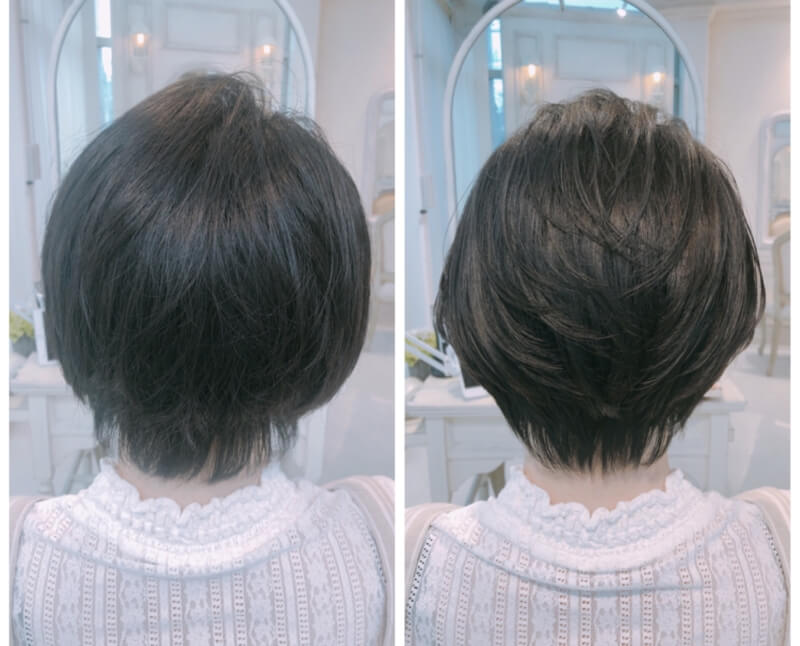 くせ毛で広がる ハチが四角くなる ショートヘアの為の内巻き縮毛矯正 くせ毛 縮毛矯正 ヘアケアの専門特化集団 表参道 青山の美容室lily リリィ